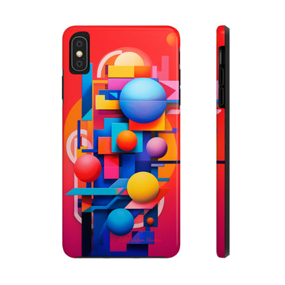 The "Geometric Red Background" Cell Phone Case- Upgrade Your Phone's Aesthetics -Tough Phone Cases