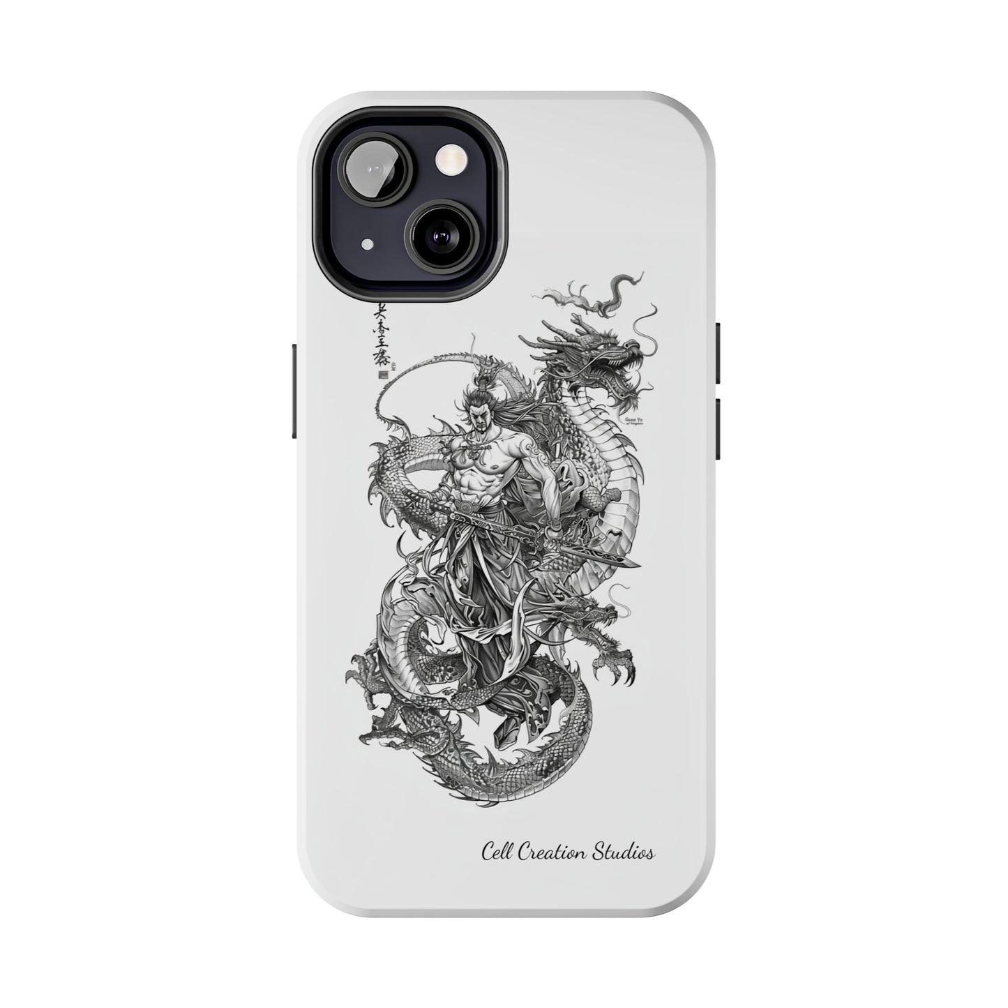 "Samurai and Dragon Sketch" -Tough iPhone Cases