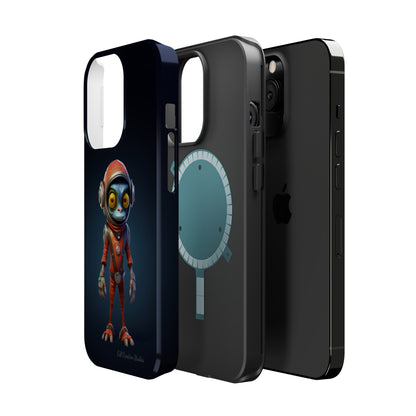 The "AstroGuard" Animated Blue Alien Astronaut Phone Case -MagSafe Tough Cases