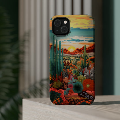 "Desert Bloom Embroidery" -MagSafe Tough iPhone Cases