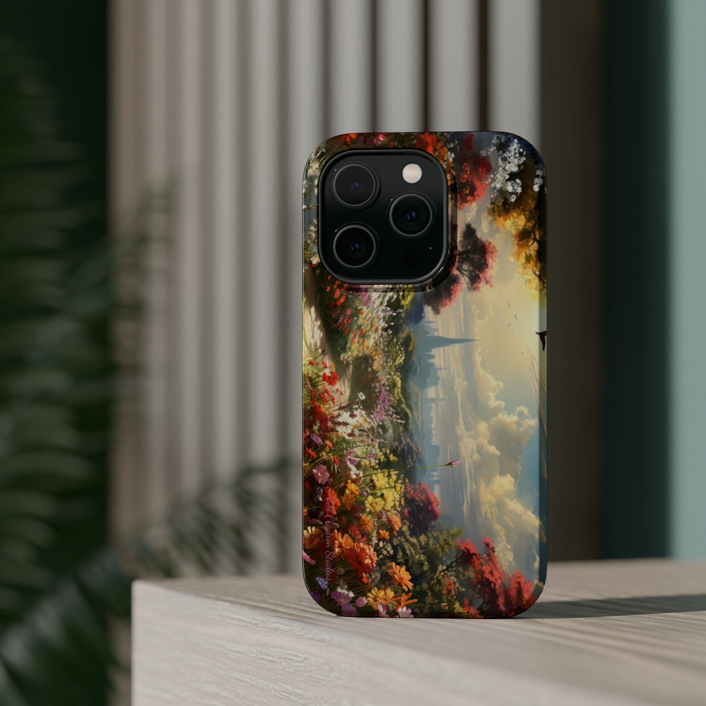 Introducing the "Floral Haven" Cell Phone Case – Where Nature and Urban Marvels Converge! -MagSafe Tough Cases