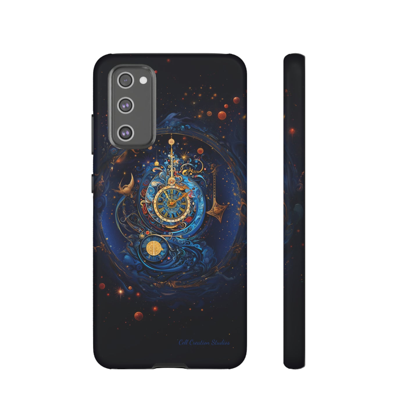 "Cosmic Clock Elegance" -Tough Samsung Phone Cases