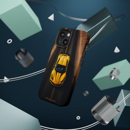 Introducing the "Desert Speedster" Cell Phone Case – Feel the Thrill of a Ferrari Racing through the Desert! -MagSafe Tough Cases