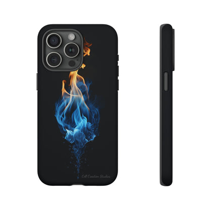 "Elegant Blue and Orange Flame" Phone Case: Ignite Your Style -Tough Cases