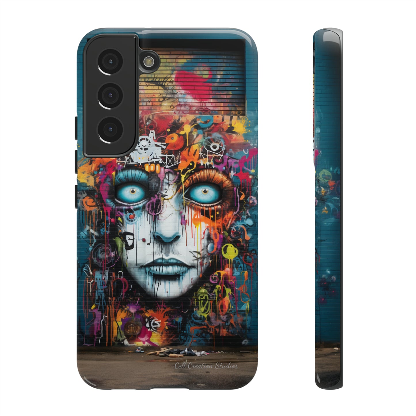 Elevate Your Style with our "Graffiti Face Concrete Wall" Phone Case -Tough Cases