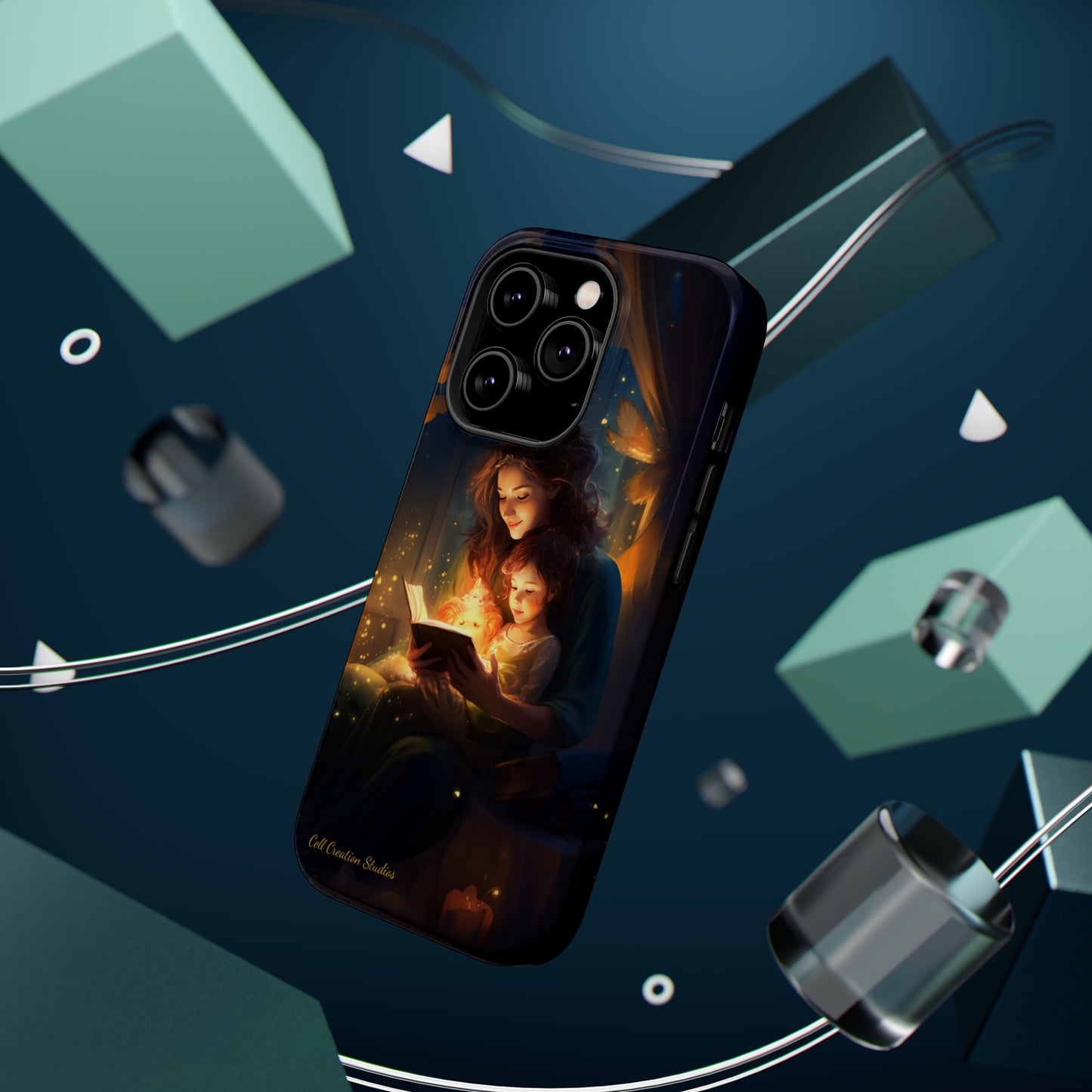 Introducing the "Bedtime Story Bliss" Cell Phone Case – Cherish Heartwarming Moments with Every Glance -MagSafe Tough Cases