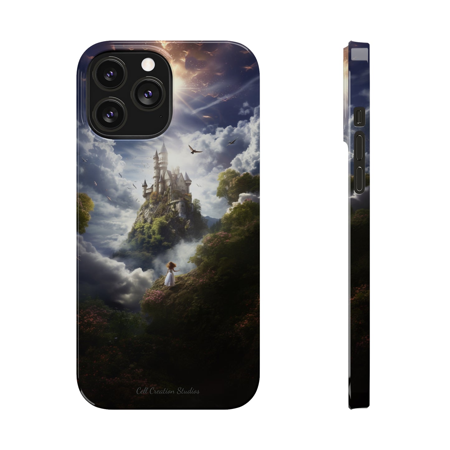 Introducing the "Enchanted Discovery" Cell Phone Case – Embark on a Journey of Magic with a Girl and a Magical Castle! -Slim Phone Cases