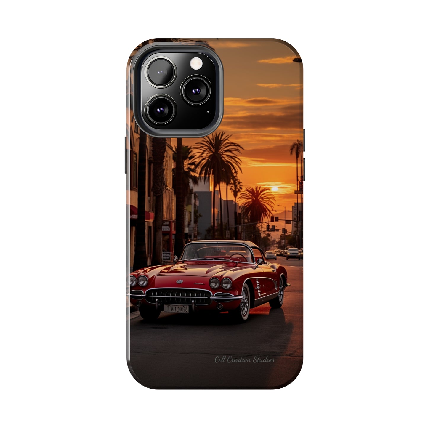 "Sunset Boulevard Classic Red Car" Cell Phone Case -Tough Phone Cases