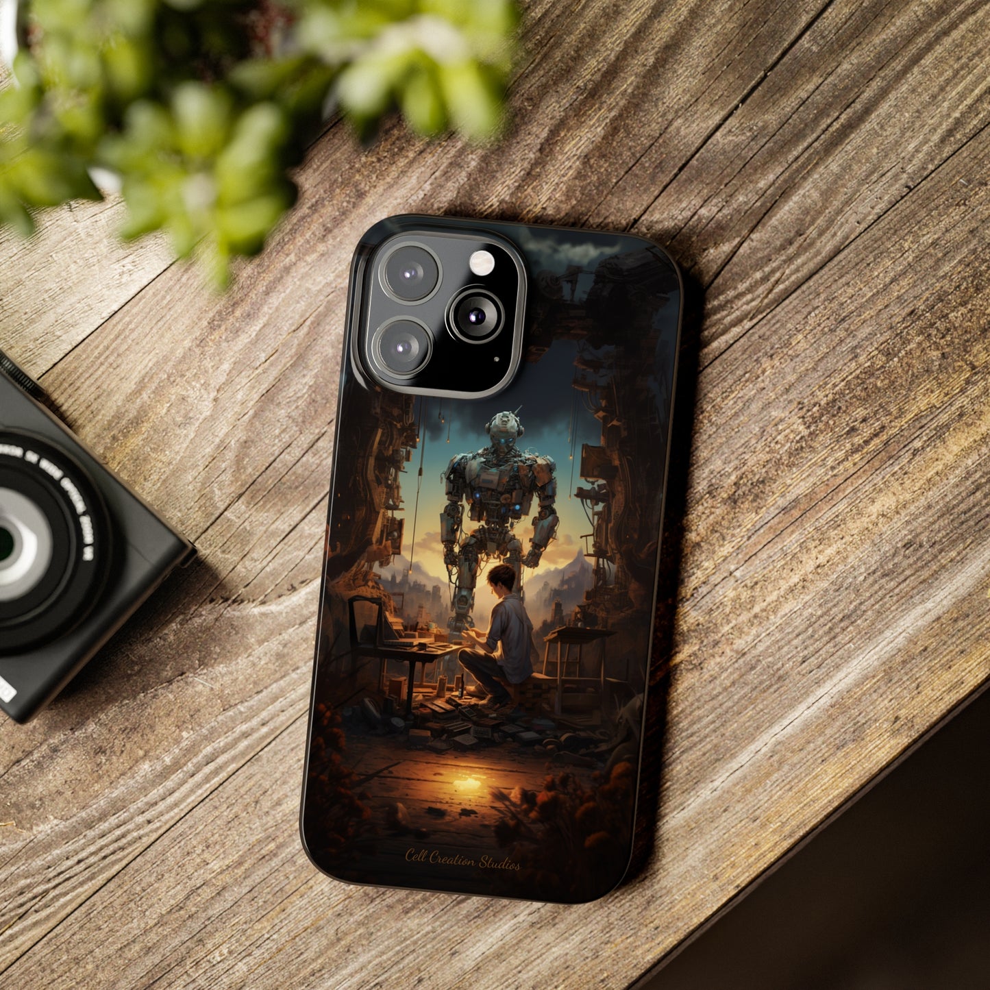 Introducing the "Mechanical Bond" Cell Phone Case – Witness a Captivating Moment of Giant Robot and Boy -Slim Phone Cases