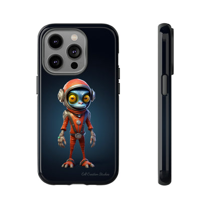 The "AstroGuard" Animated Blue Alien Astronaut Phone Case -Tough Cases