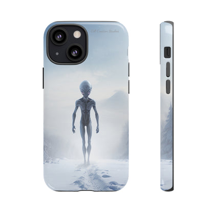 Introducing the "Frosty Extraterrestrial" Cell Phone Case – Embrace Alien Intrigue Amidst the Snowscape -Tough Cases