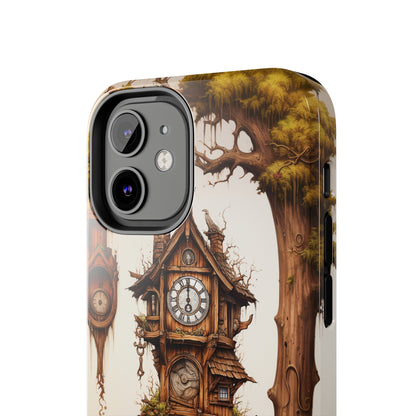 Introducing the "Mystical Wooden Clock" Cell Phone Case – Embrace Enchantment and Timeless Beauty -Tough Phone Cases