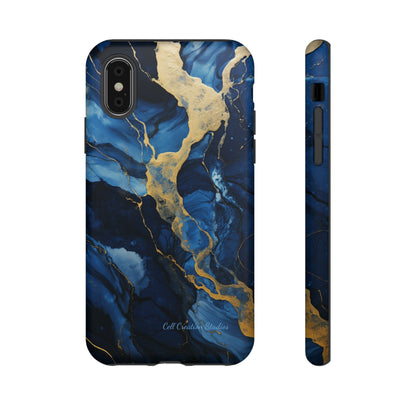 "Azure Elegance Marble" -Tough iPhone Cases