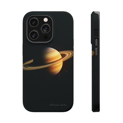 Introducing the "Saturn's Elegance" Cell Phone Case – A Cosmic Masterpiece -MagSafe Tough Cases