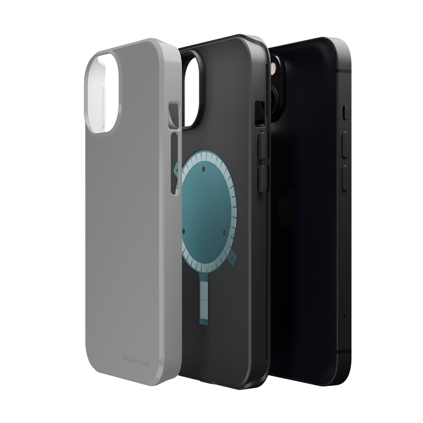 "Sleek Silver Essence" -MagSafe Tough iPhone Cases