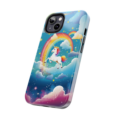 Introducing the "Rainbow Soar" Cell Phone Case – Embark on a Whimsical Journey with a Flying Unicorn -Tough Phone Cases