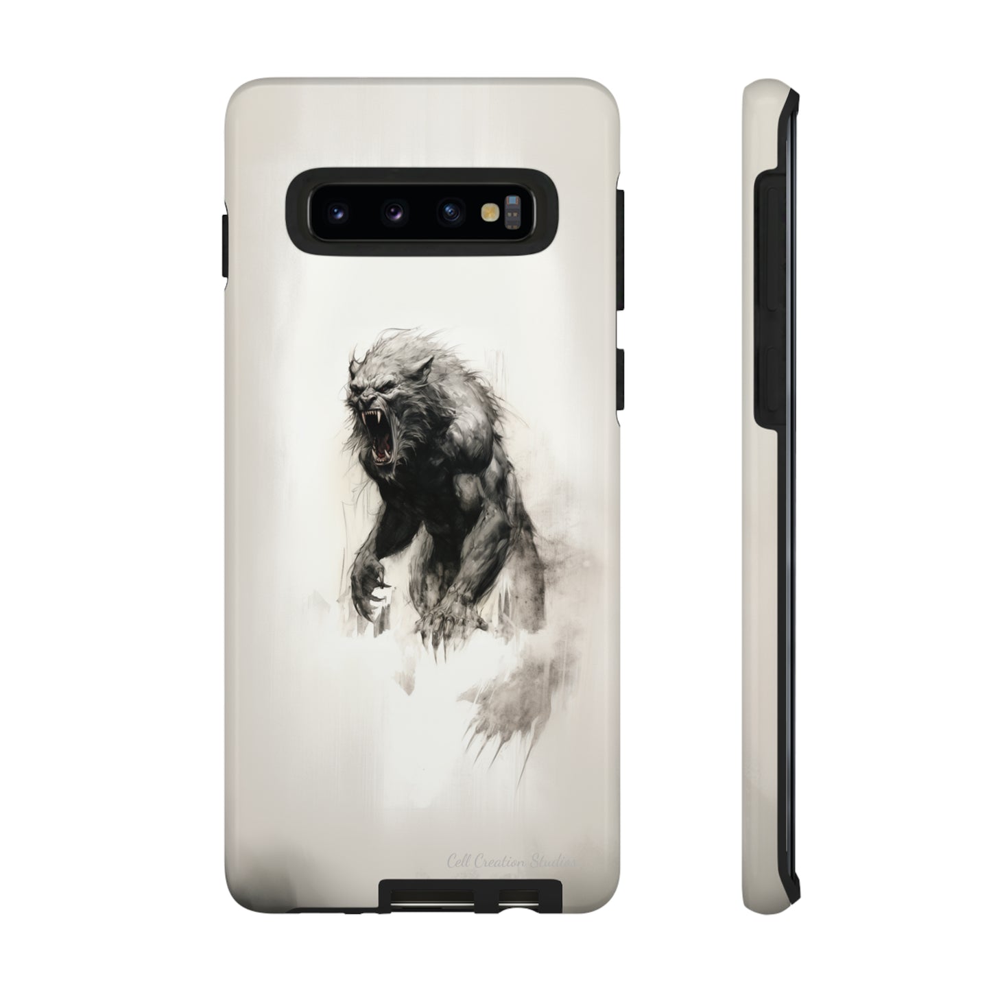 "Moonlit Shadow" Werewolf Sketch Cell Phone Case -Tough Cases