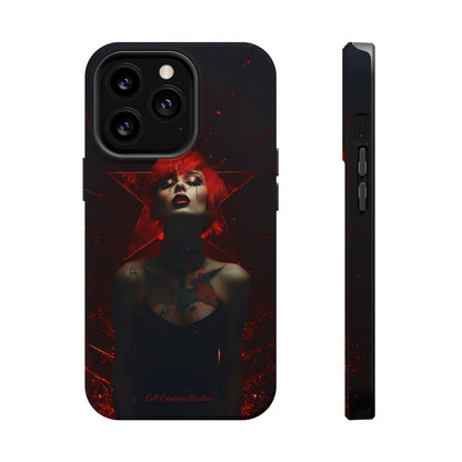 Introducing the "Inked Flame" Cell Phone Case – Embrace Fiery Elegance with a Tattooed Red-Headed Beauty -MagSafe Tough Cases