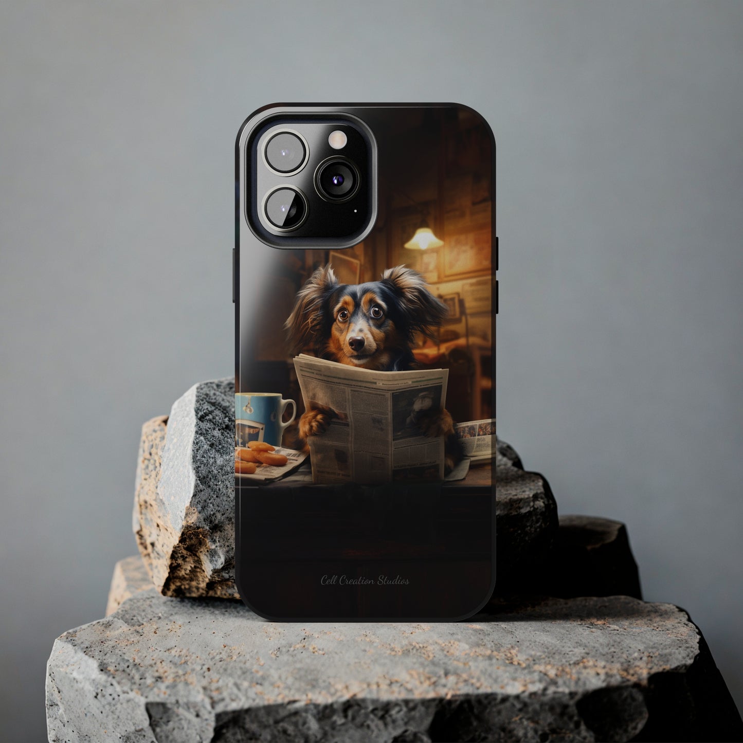 Introducing the "Pup's Perusal" Cell Phone Case – Unleash Heartwarming Humor -Tough Phone Cases