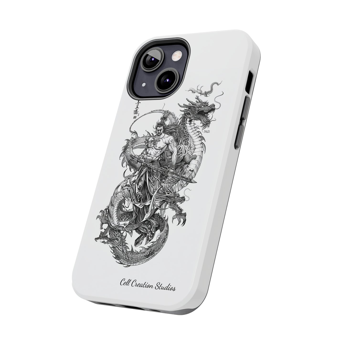 "Samurai and Dragon Sketch" -Tough iPhone Cases