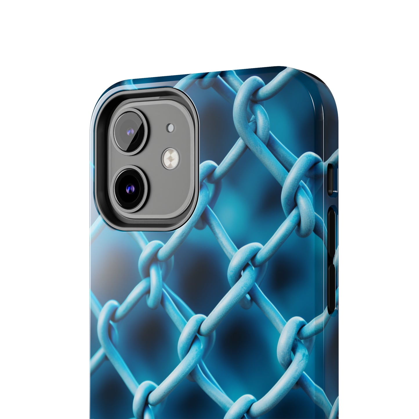 Introducing the "Elegant Chainlink" Cell Phone Case – Embrace Contemporary Style with Blue Chain Link Design -Tough Phone Cases