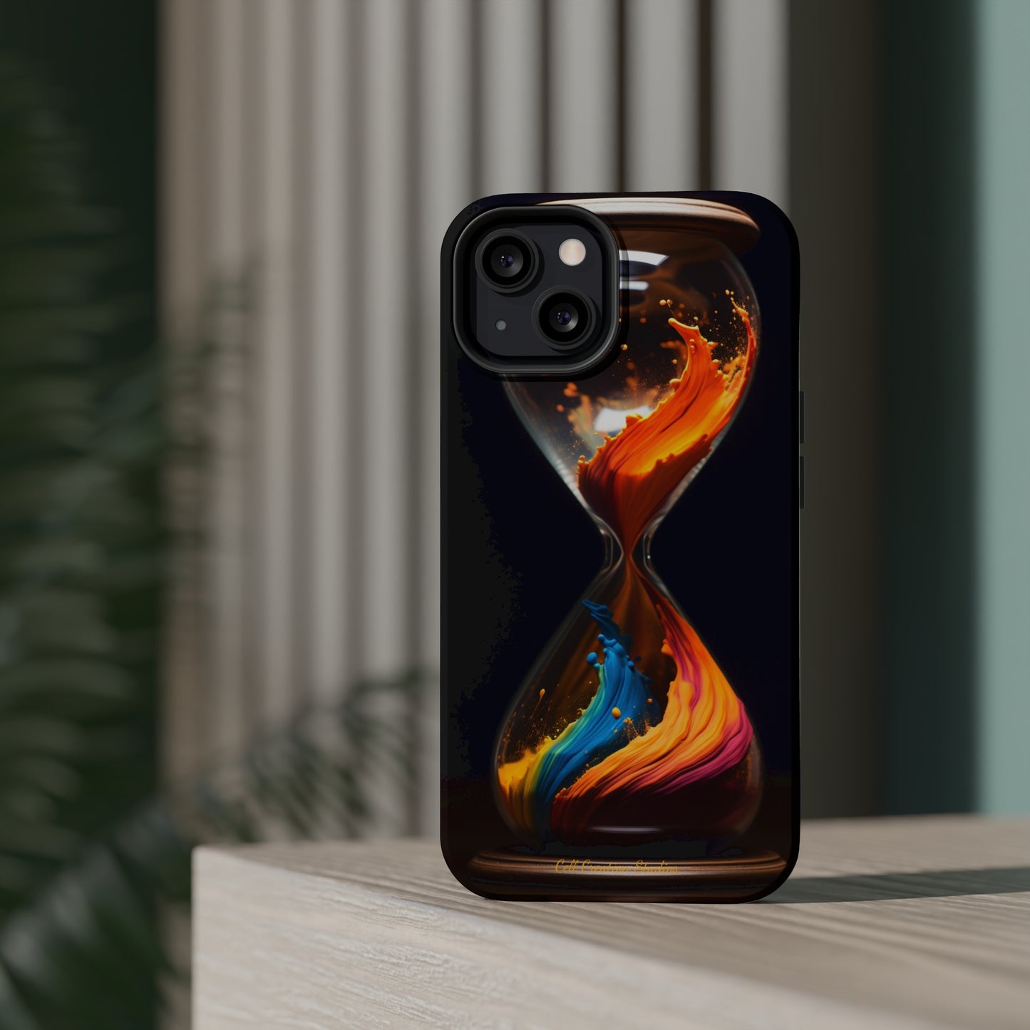 Introducing the "Colorful Sands Hourglass" Cell Phone Case – Embrace Time's Beauty with a Mesmerizing Hourglass Design -MagSafe Tough Cases