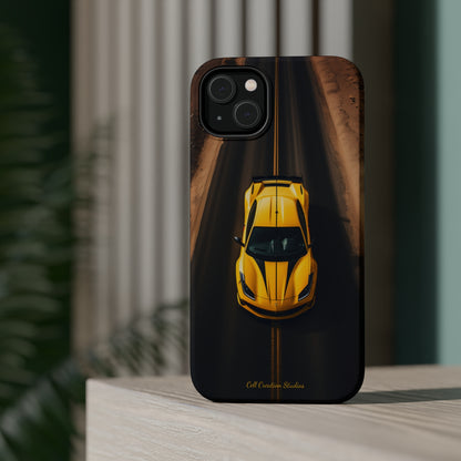 Introducing the "Desert Speedster" Cell Phone Case – Feel the Thrill of a Ferrari Racing through the Desert! -MagSafe Tough Cases