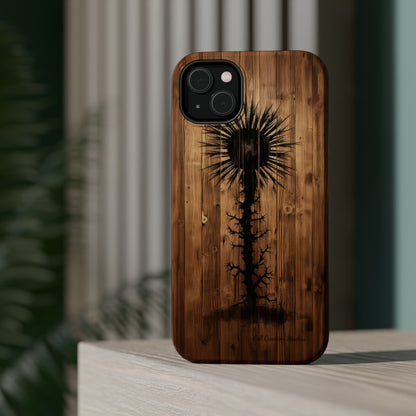 "Desert Plant on Wood Themed Phone Case: Embrace Nature's Beauty" -MagSafe Tough Cases