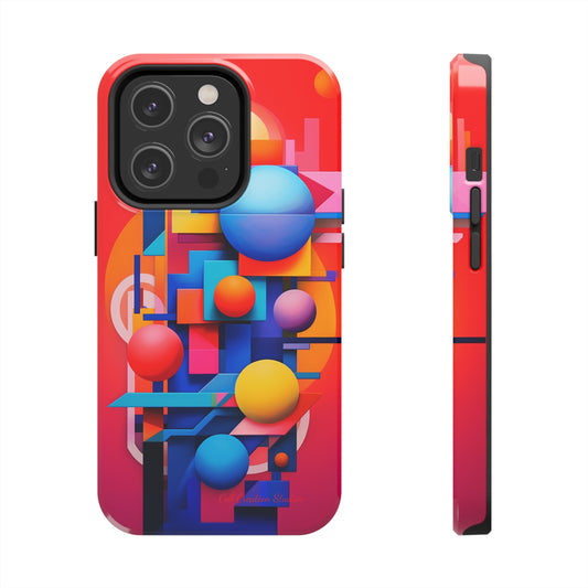 The "Geometric Red Background" Cell Phone Case- Upgrade Your Phone's Aesthetics -Tough Phone Cases