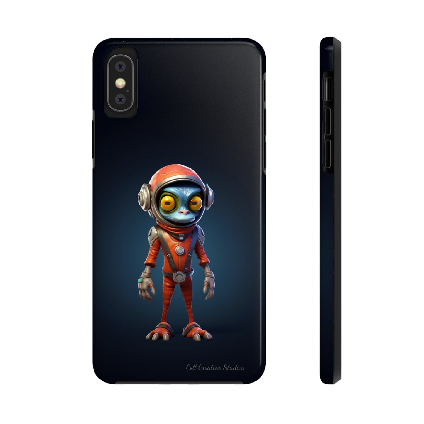 The "AstroGuard" Animated Blue Alien Astronaut Phone Case -Tough Phone Cases