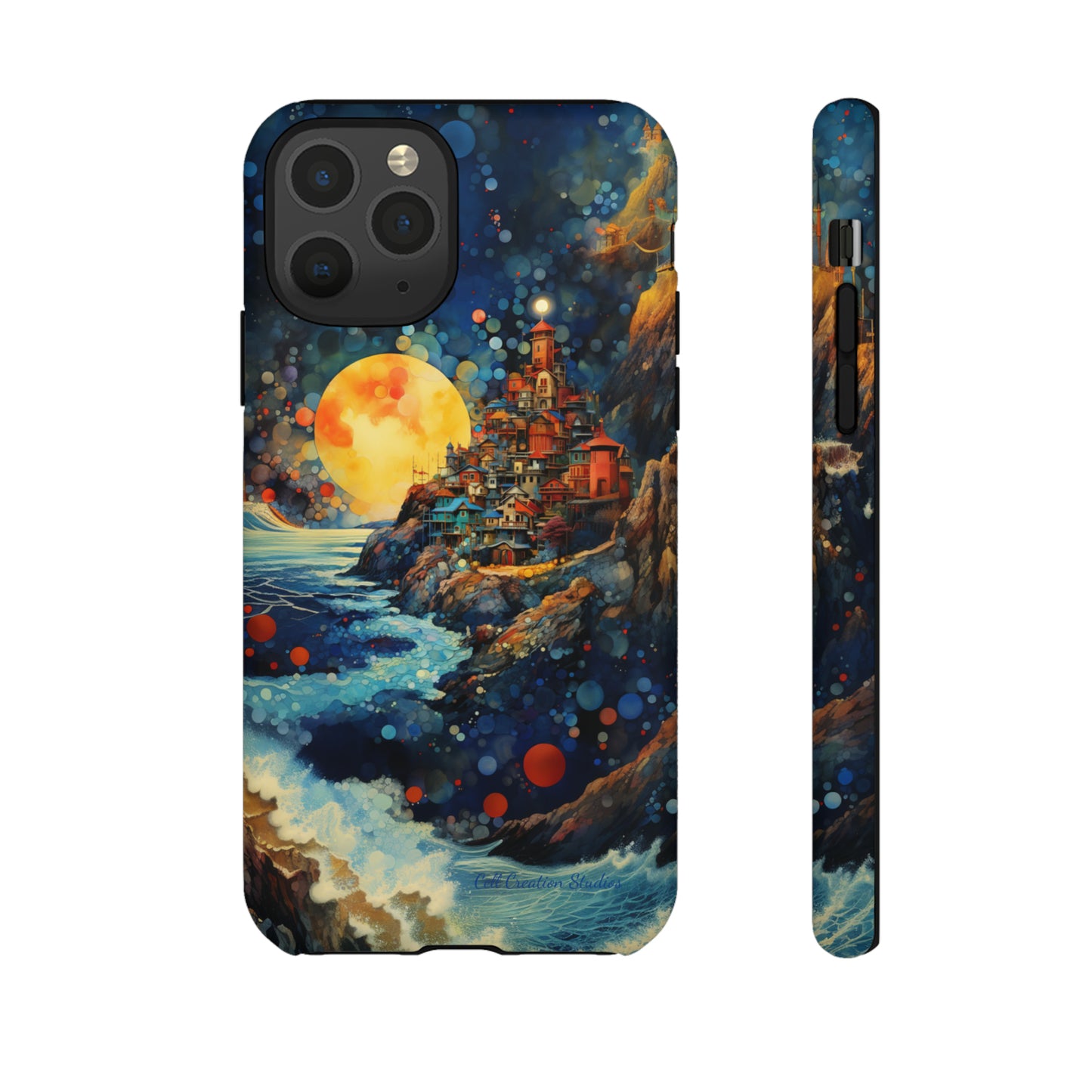 "Moonlit Coastal Vista" -Tough iPhone Cases