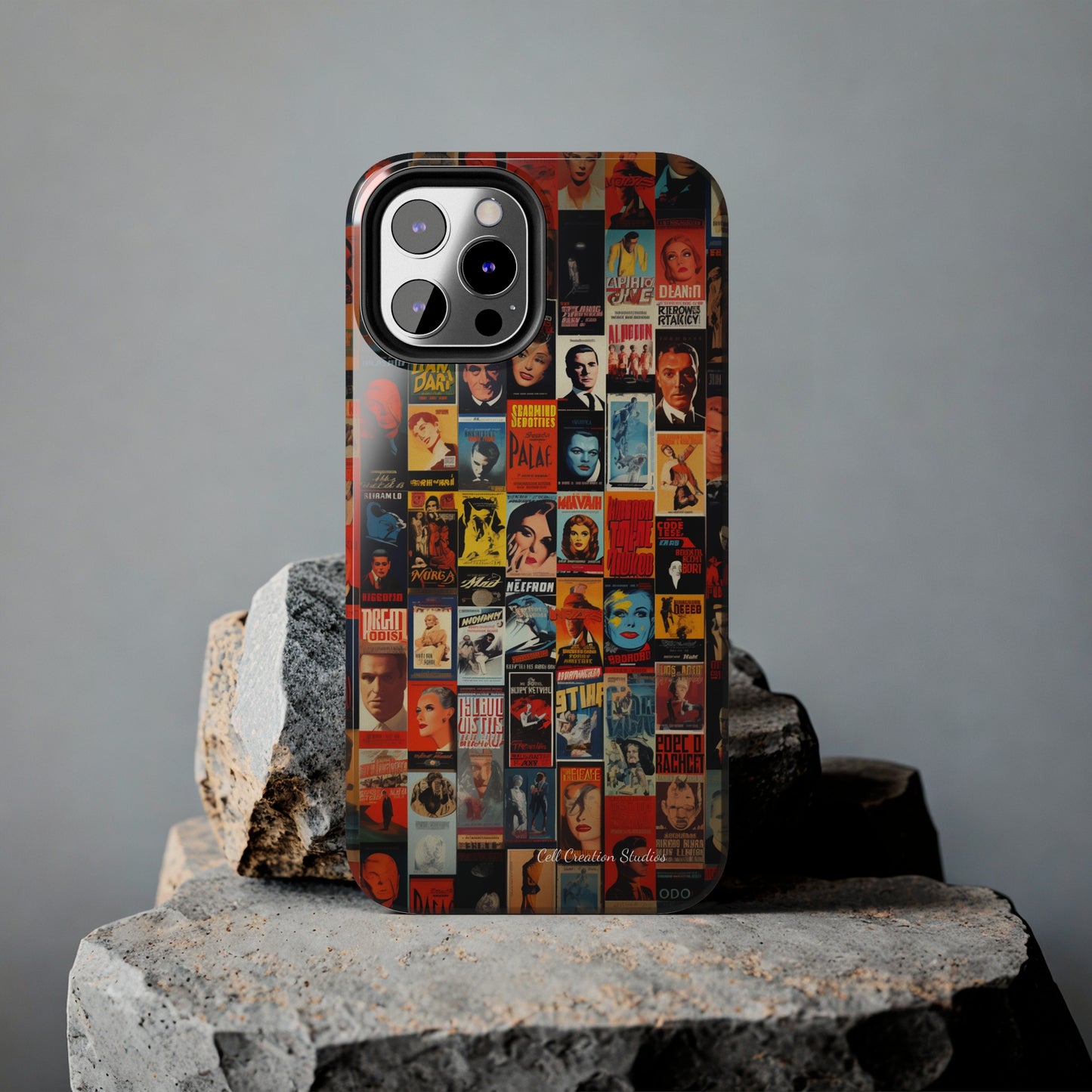 Introducing the "Vintage Movie Poster Collage" Cell Phone Case – Timeless Hollywood Charm -Tough Phone Cases