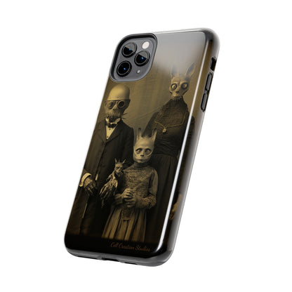 Introducing the "Vintage Odd Creatures" Cell Phone Case – Step into the Eerie Charm of a Haunting Family Portrait -Tough Phone Cases