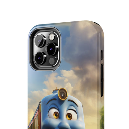 The "Smiling Blue Train" Phone Case -Tough Phone Cases