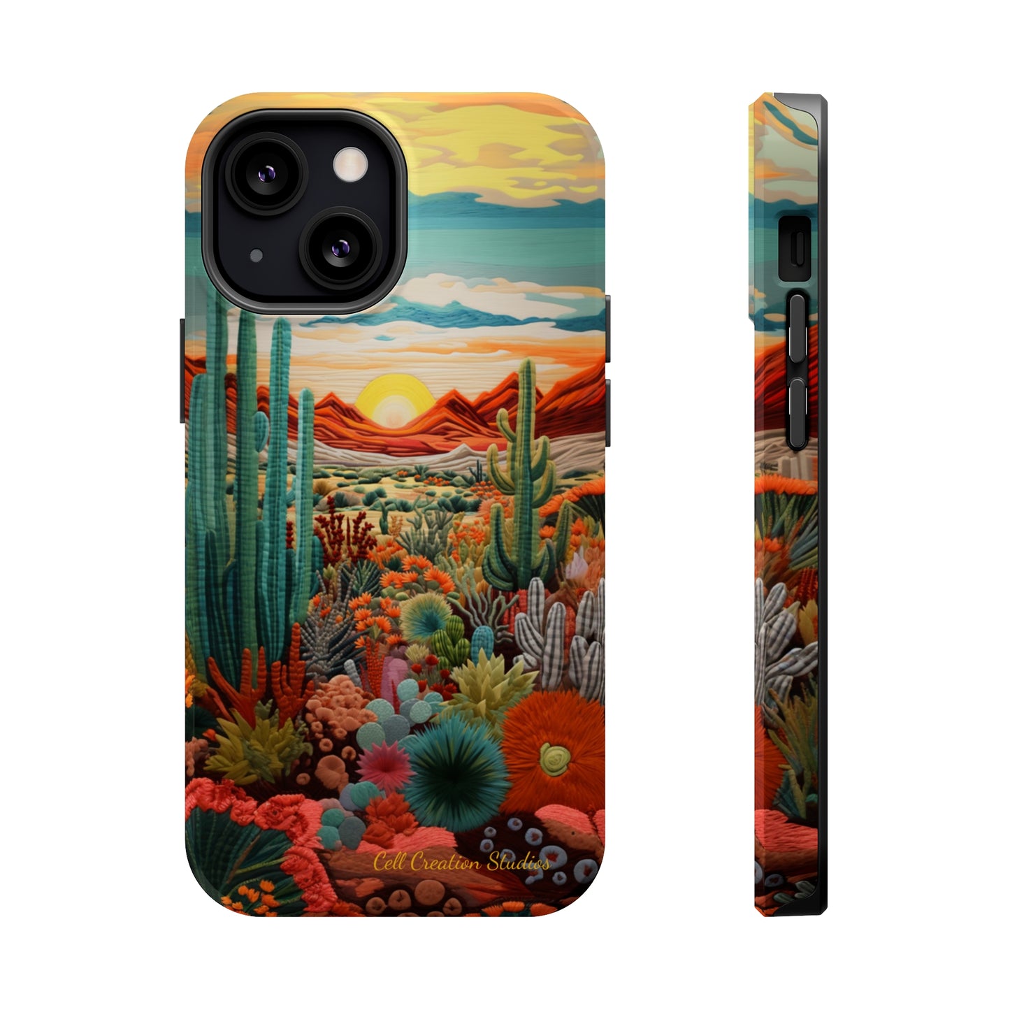 "Desert Bloom Embroidery" -MagSafe Tough iPhone Cases