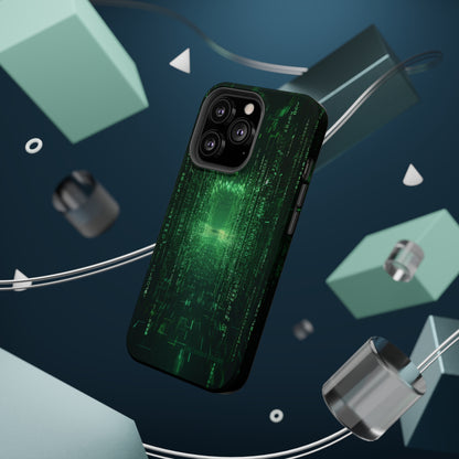 Introducing our "Digital Code Stream" Cell Phone Case – where style meets technology for your device's protection -MagSafe Tough Cases