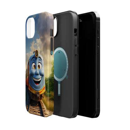 The "Smiling Blue Train" Phone Case -MagSafe Tough Cases