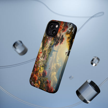 Introducing the "Floral Haven" Cell Phone Case – Where Nature and Urban Marvels Converge! -MagSafe Tough Cases