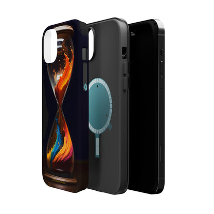 Introducing the "Colorful Sands Hourglass" Cell Phone Case – Embrace Time's Beauty with a Mesmerizing Hourglass Design -MagSafe Tough Cases