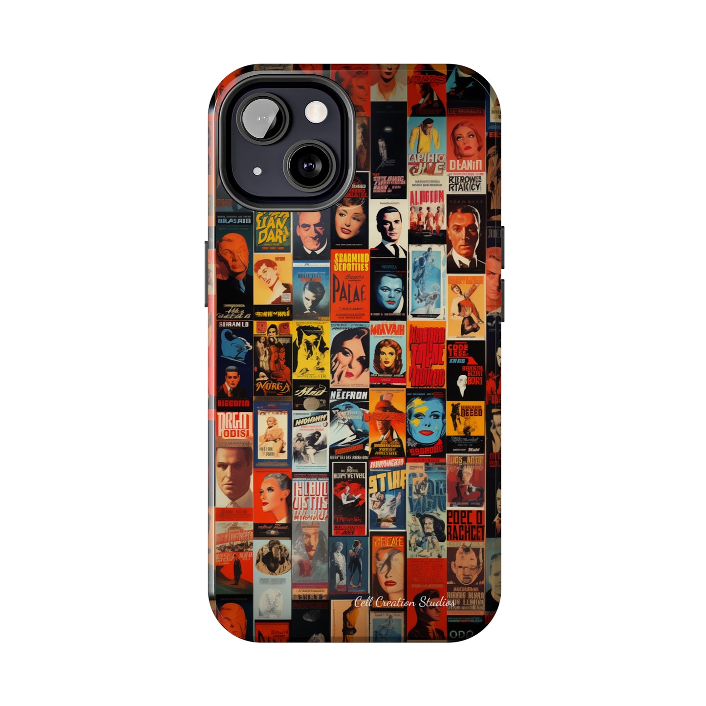 Introducing the "Vintage Movie Poster Collage" Cell Phone Case – Timeless Hollywood Charm -Tough Phone Cases