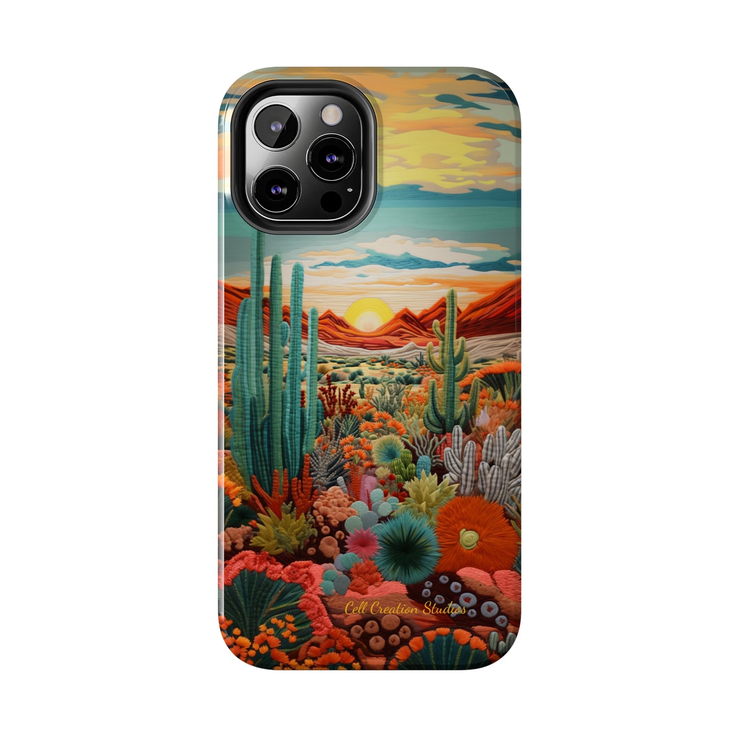 "Desert Bloom Embroidery" -Tough iPhone Cases