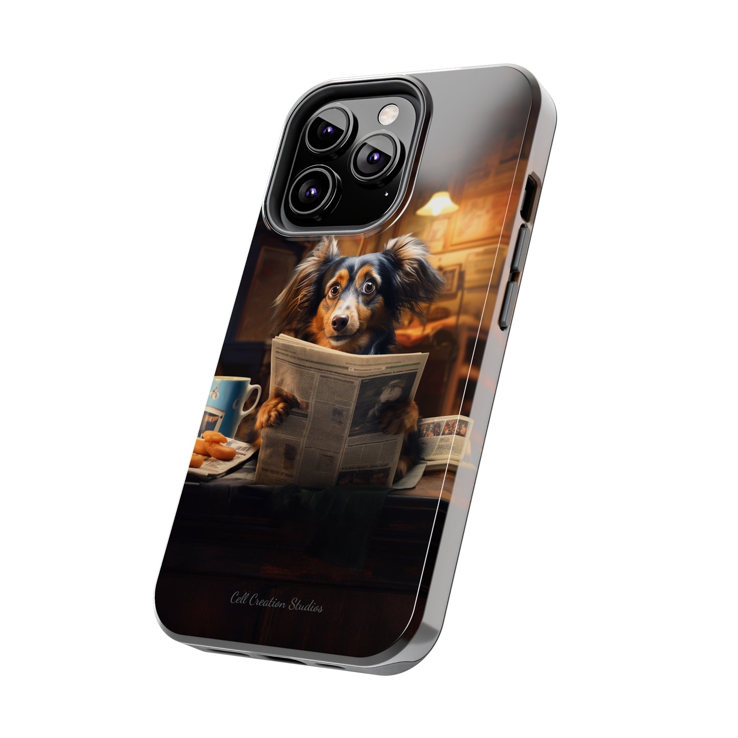 Introducing the "Pup's Perusal" Cell Phone Case – Unleash Heartwarming Humor -Tough Phone Cases