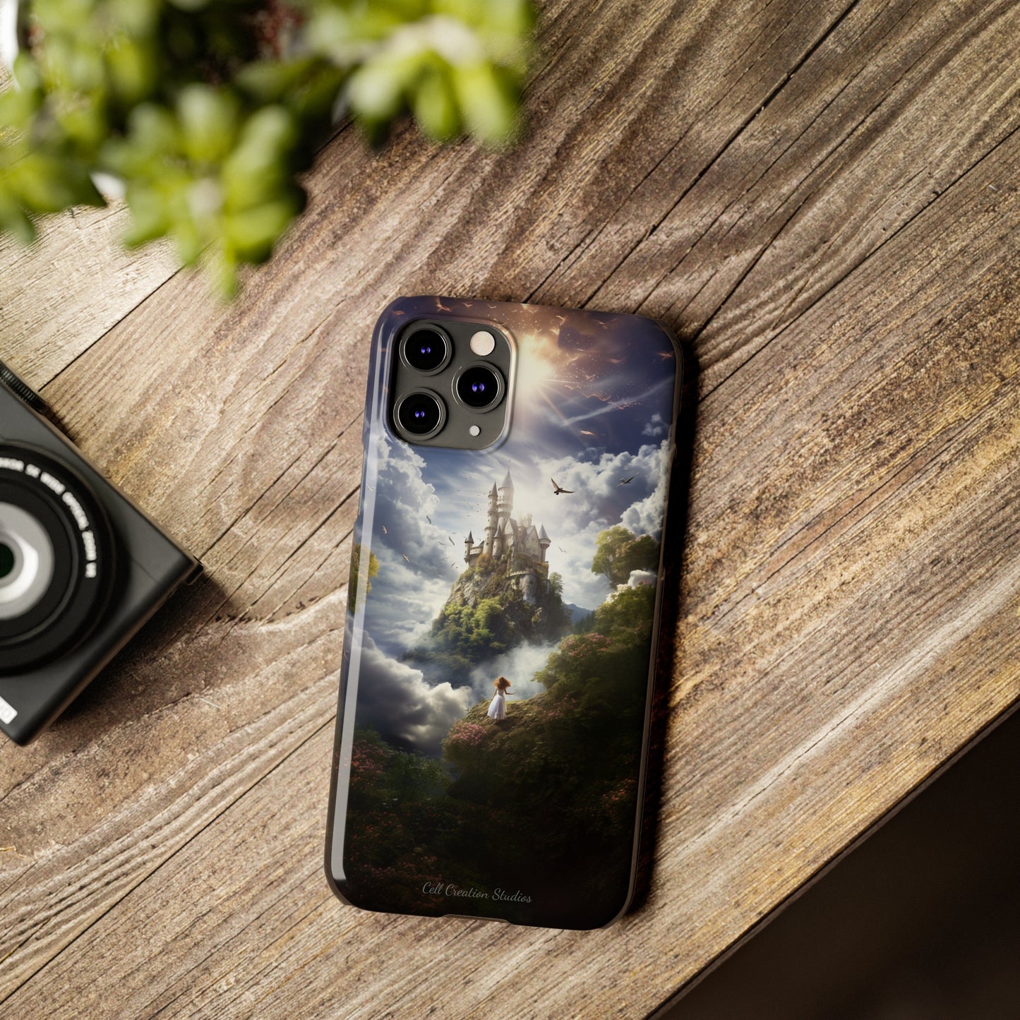 Introducing the "Enchanted Discovery" Cell Phone Case – Embark on a Journey of Magic with a Girl and a Magical Castle! -Slim Phone Cases