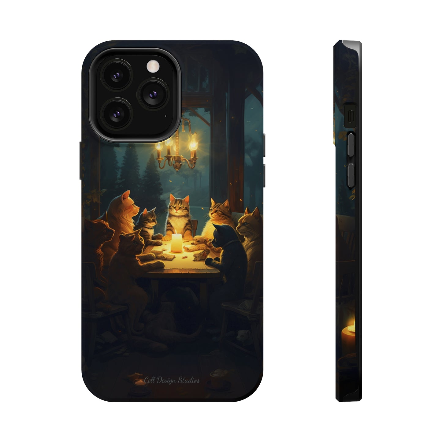 Introducing the "Paws & Whiskers Soirée" Cell Phone Case – A Feast of Friendship Under the Stars! -MagSafe Tough Cases