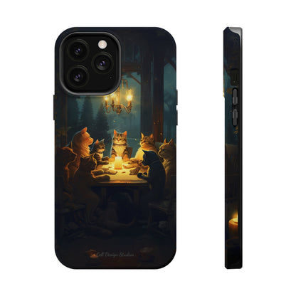 Introducing the "Paws & Whiskers Soirée" Cell Phone Case – A Feast of Friendship Under the Stars! -MagSafe Tough Cases