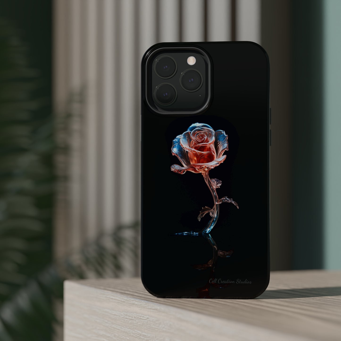 The "Glass Rose Elegance" Phone Case -MagSafe Tough Cases