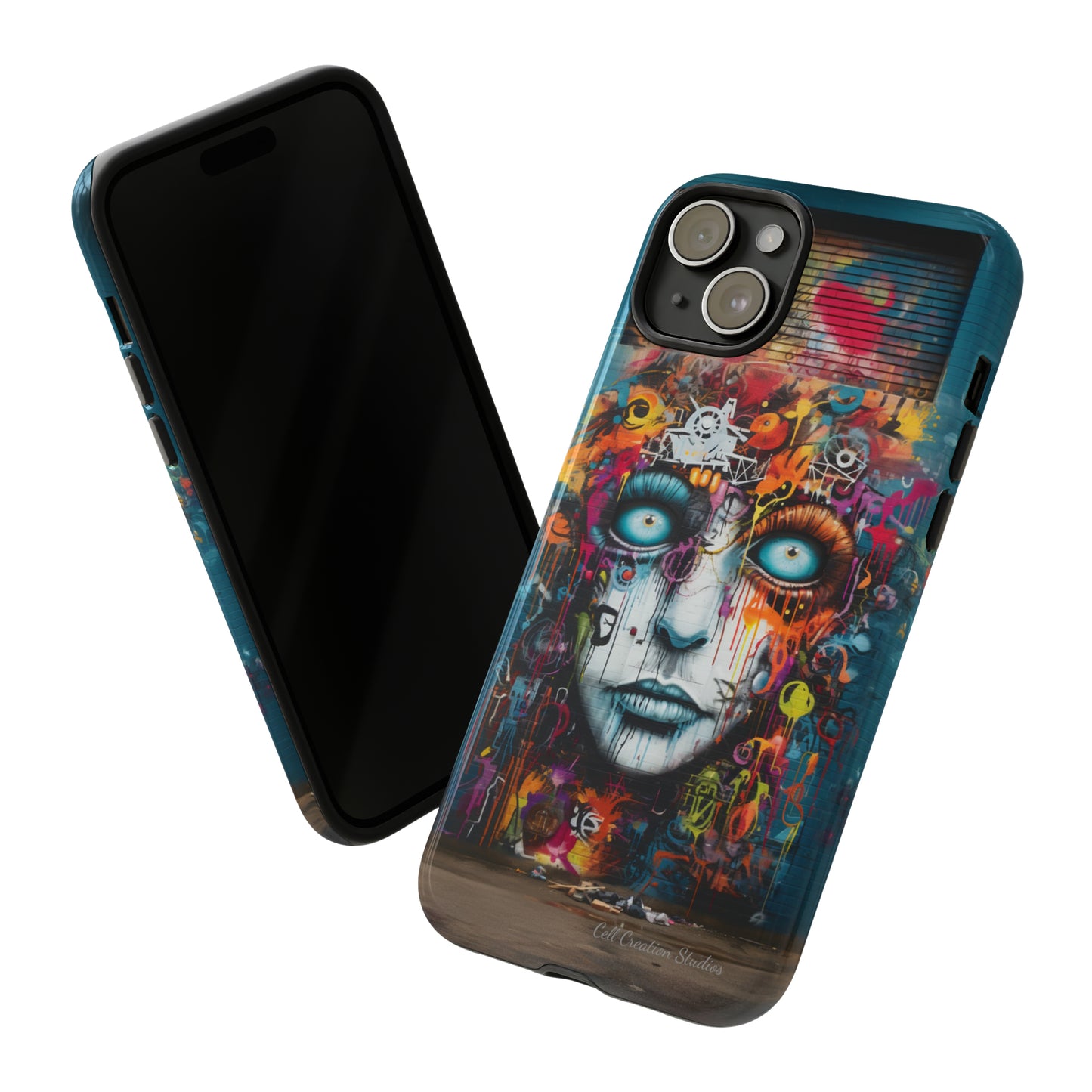 Elevate Your Style with our "Graffiti Face Concrete Wall" Phone Case -Tough Cases