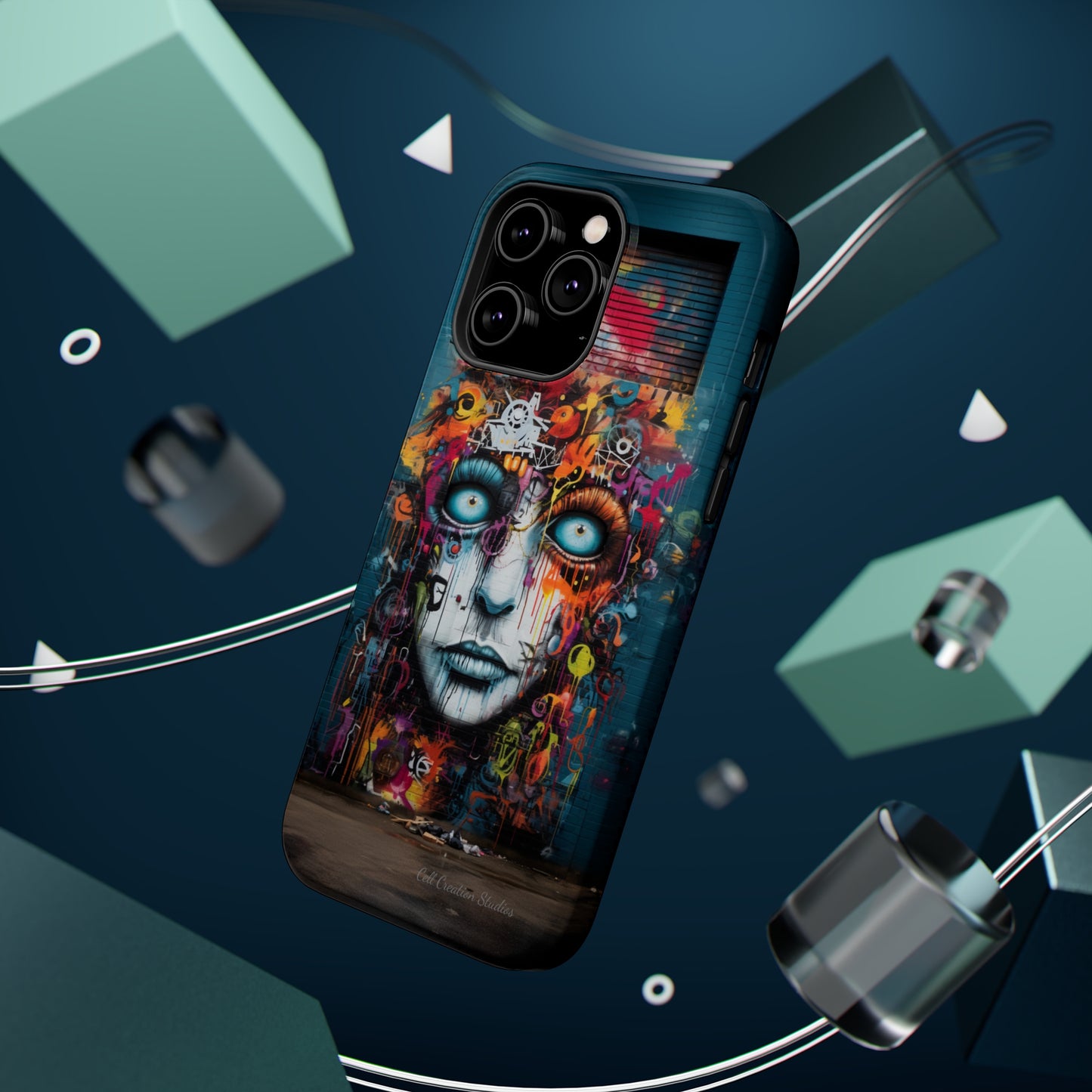 Elevate Your Style with our "Graffiti Face Concrete Wall" Phone Case -MagSafe Tough Cases