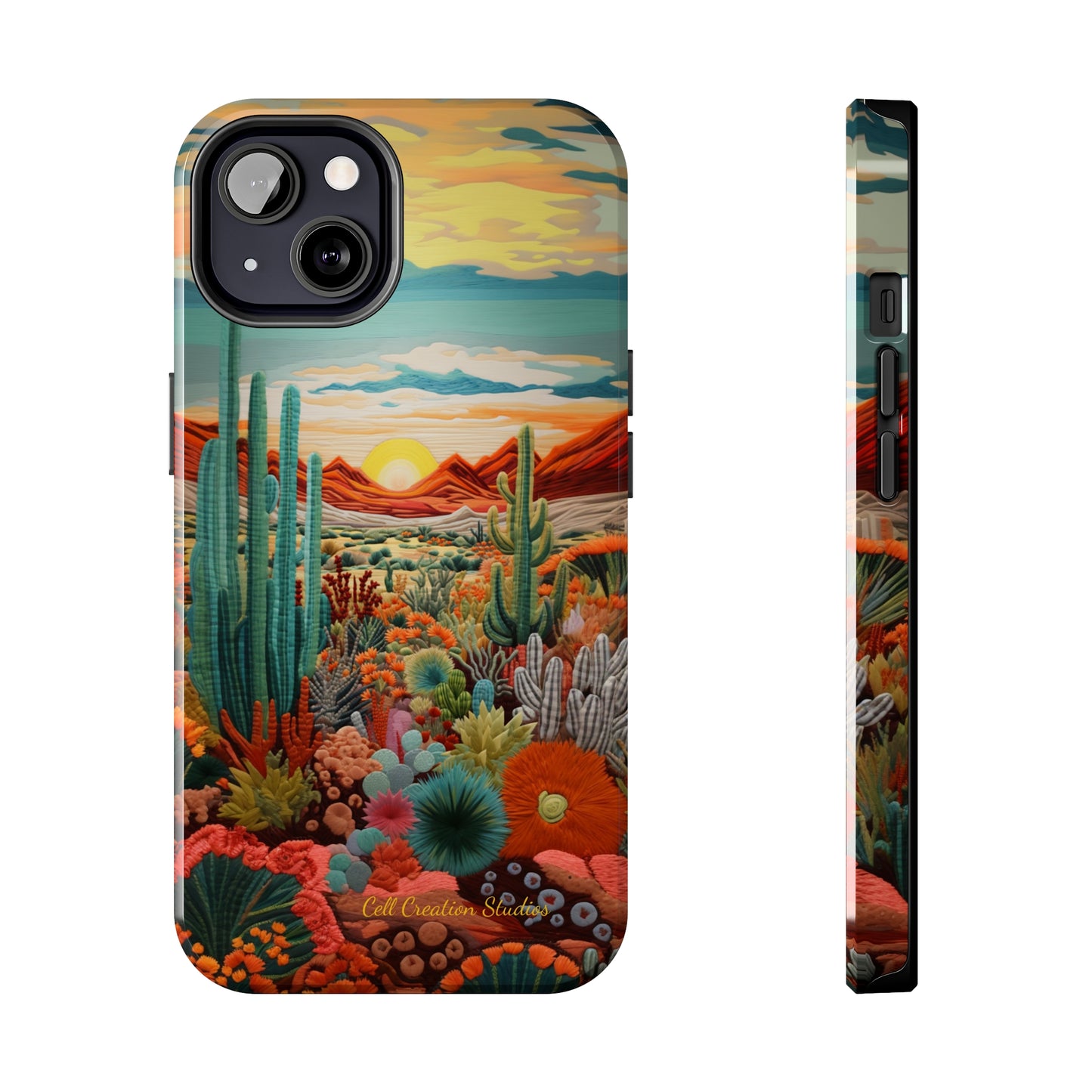 "Desert Bloom Embroidery" -Tough iPhone Cases