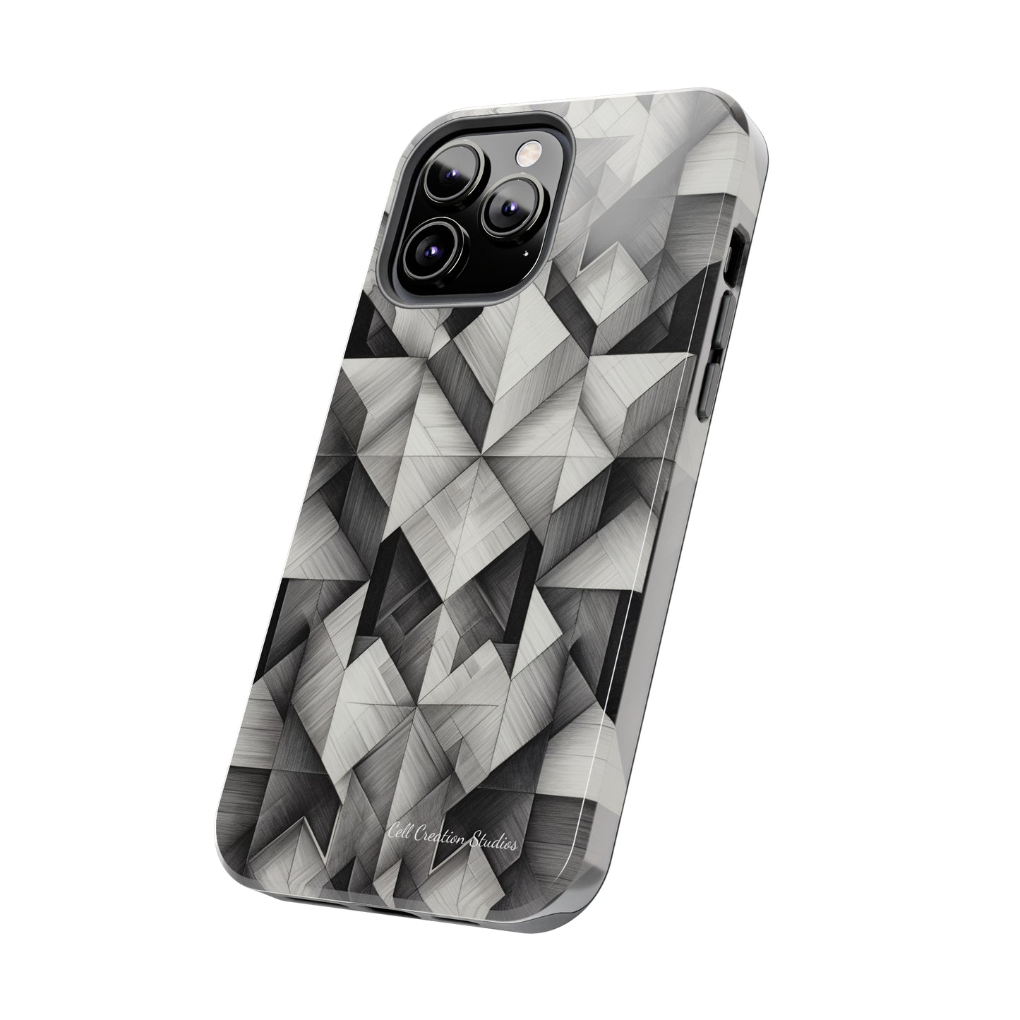 The "Black and White Geometric Pattern" Cell Phone Case- Elevate Your Phone's Style-Tough Phone Cases